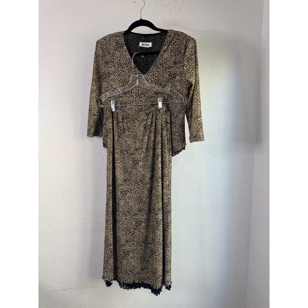 Nina Piccalino Long Skirt and Top Animal Print Vintage 90s Size 10